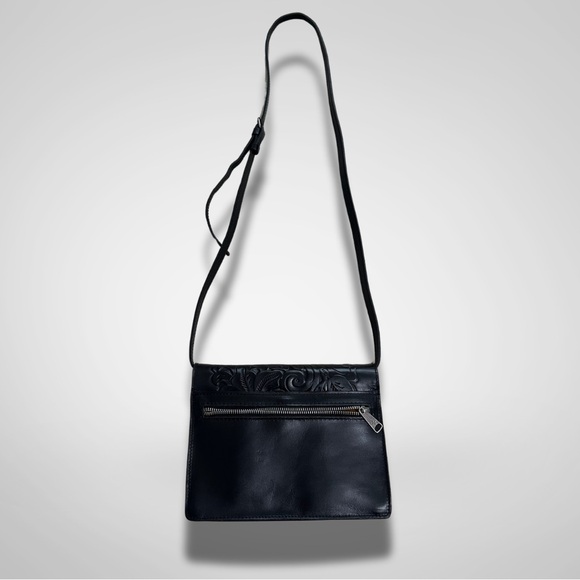NWOT Patricia Nash Locri Black Tooled Leather Crossbody Purse - Picture 5 of 7